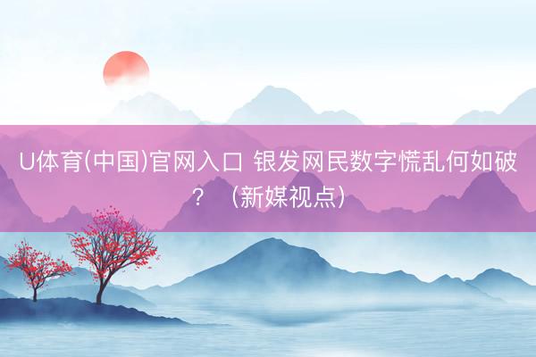 U体育(中国)官网入口 银发网民数字慌乱何如破？（新媒视点）