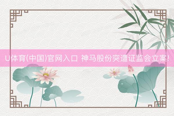 U体育(中国)官网入口 神马股份突遭证监会立案!