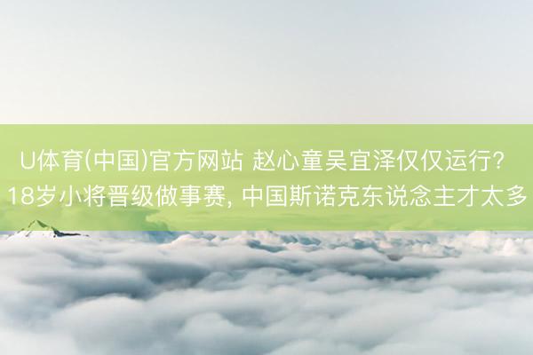 U体育(中国)官方网站 赵心童吴宜泽仅仅运行? 18岁小将晋级做事赛, 中国斯诺克东说念主才太多