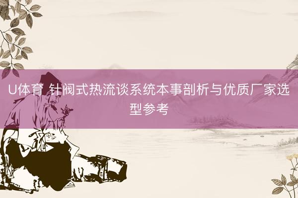 U体育 针阀式热流谈系统本事剖析与优质厂家选型参考