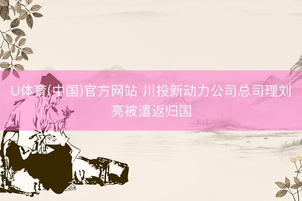 U体育(中国)官方网站 川投新动力公司总司理刘亮被遣返归国