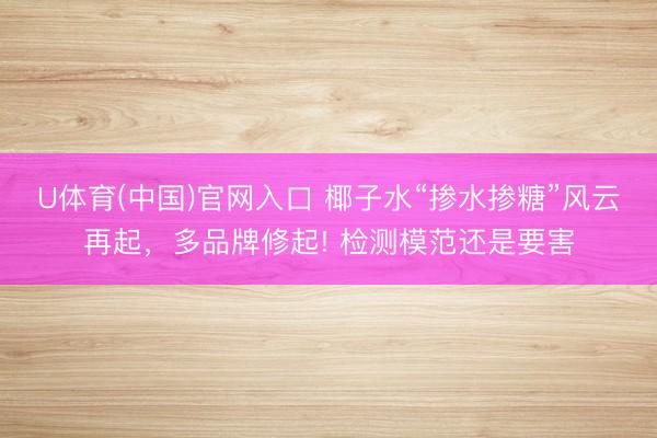 U体育(中国)官网入口 椰子水“掺水掺糖”风云再起，多品牌修起! 检测模范还是要害