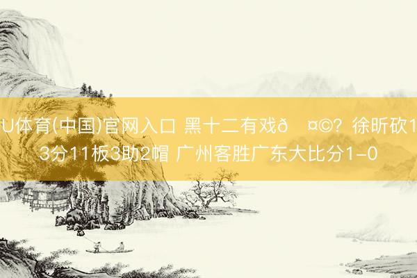 U体育(中国)官网入口 黑十二有戏🤩？徐昕砍13分11板3助2帽 广州客胜广东大比分1-0