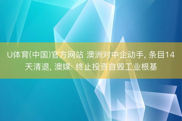 U体育(中国)官方网站 澳洲对中企动手, 条目14天清退, 澳媒: 终止投资自毁工业根基
