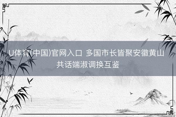 U体育(中国)官网入口 多国市长皆聚安徽黄山 共话端淑调换互鉴