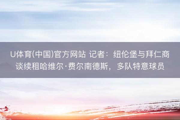 U体育(中国)官方网站 记者：纽伦堡与拜仁商谈续租哈维尔·费尔南德斯，多队特意球员