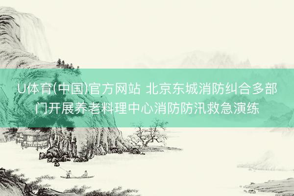 U体育(中国)官方网站 北京东城消防纠合多部门开展养老料理中心消防防汛救急演练