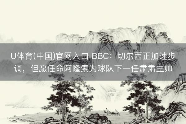 U体育(中国)官网入口 BBC：切尔西正加速步调，但愿任命阿隆索为球队下一任肃肃主帅