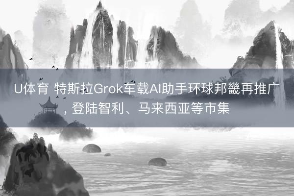U体育 特斯拉Grok车载AI助手环球邦畿再推广, 登陆智利、马来西亚等市集