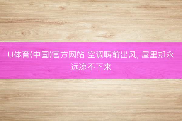 U体育(中国)官方网站 空调畴前出风, 屋里却永远凉不下来