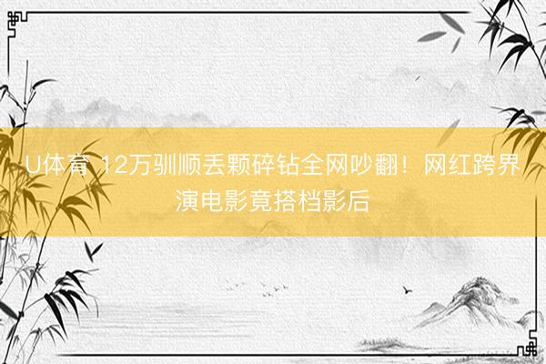 U体育 12万驯顺丢颗碎钻全网吵翻！网红跨界演电影竟搭档影后