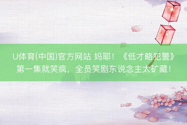 U体育(中国)官方网站 妈耶！《低才略犯警》第一集就笑疯，全员笑剧东说念主太矿藏！