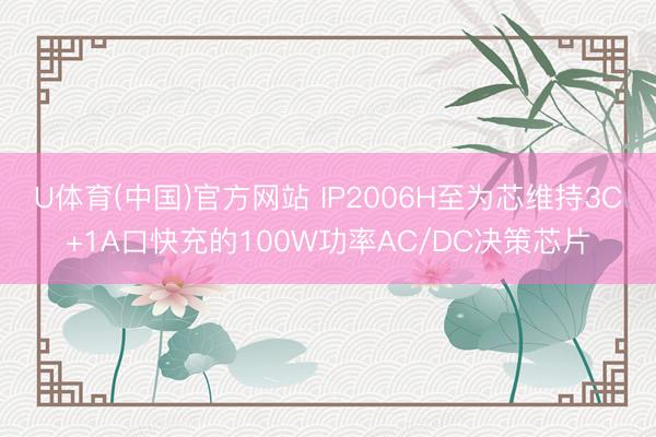 U体育(中国)官方网站 IP2006H至为芯维持3C+1A口快充的100W功率AC/DC决策芯片