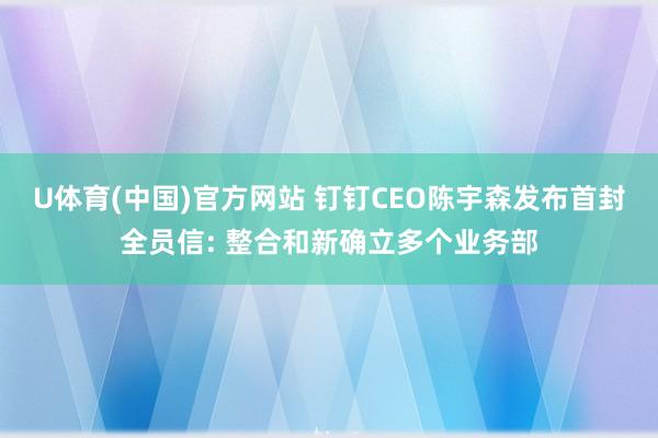 U体育(中国)官方网站 钉钉CEO陈宇森发布首封全员信: 整合和新确立多个业务部